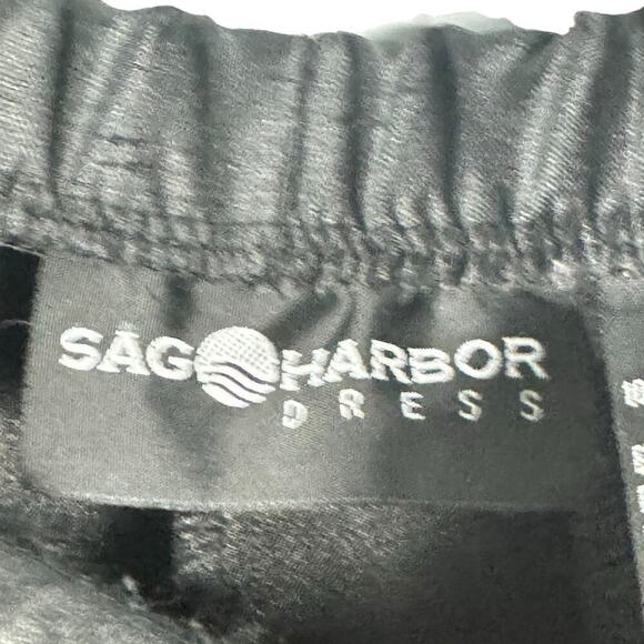 Sag Harbor Palm Tree Embroidered Cropped Linen Look Polyester Pants Womens Sz 16 - Picture 6 of 9